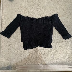 🖤 Lettuce Trim Ruffle Crop Top  🖤